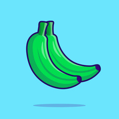 Green Banana fruit cute icon vector illustration