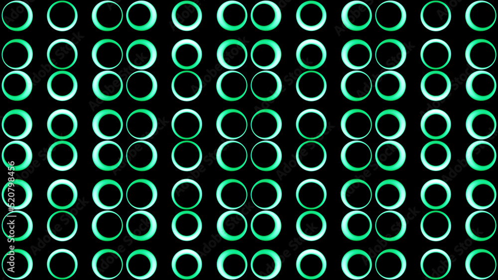 Aufkleber abstract screen of round shaped bulbs blinking slowly. design. symmetrical rows of shining round sha