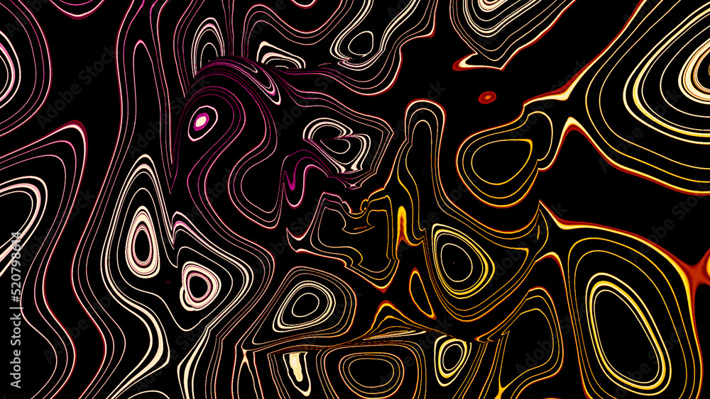 Poster Black background.Design.An abstraction in which bright spots move and change their sizes.