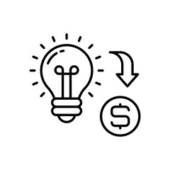 Fototapeta premium Idea Make Money icon in vector. Logotype
