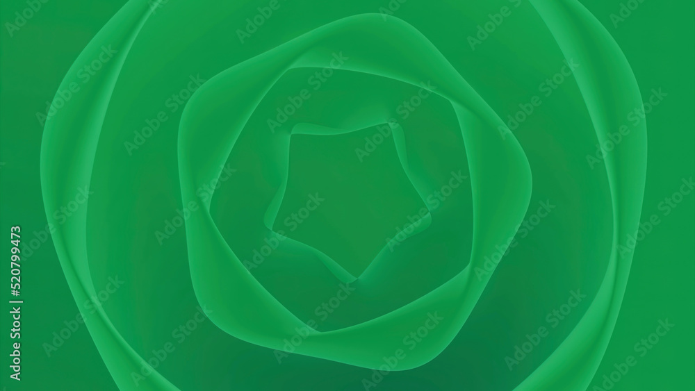 Poster abstract hexagonal shapes creating slow motion green corridor. design. round shapes flowing and crea
