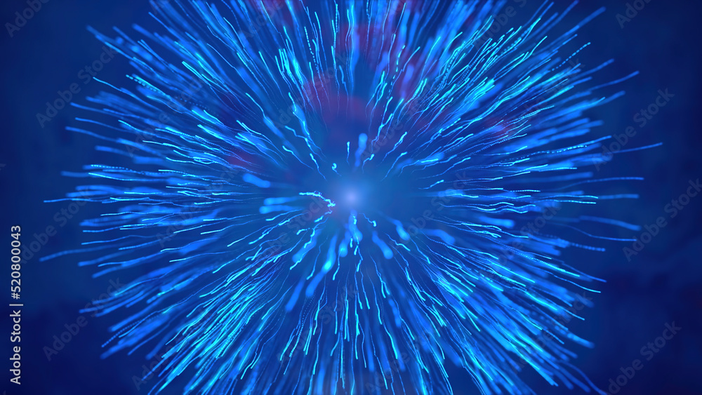 Aufkleber red and blue background.motion.a bright background on which colorful fireworks are visible that shin