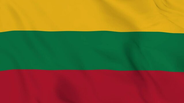 realistic Republic of Lithuania waving flag. smooth 4k video seemless loop