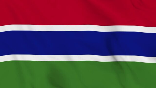 realistic Republic of the Gambia waving flag. smooth 4k video seemless loop