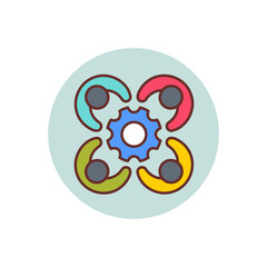 Teamwork icon in vector. Logotype