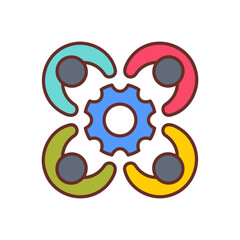 Teamwork icon in vector. Logotype