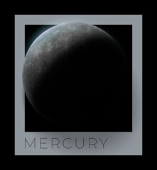 Mercury. Solar system planet. Mercury planet hex color palette. 3d rendering