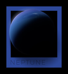 Neptune. Solar system planet. Neptune planet hex color palette. 3d rendering