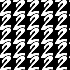 seamless pattern of number two