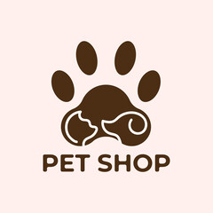 Home pets Logo dog cat design vector template. Animals Veterinary clinic Logotype concept icon