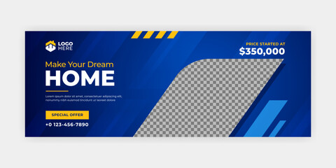 Sale facebook cover page timeline horizontal web ad banner template with photo  - obrazy, fototapety, plakaty