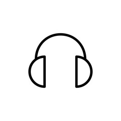 Headphone Icon Sign Vector Isolated on Whtie Artboard