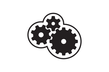 Setting icon vector with work cog gear element. Cogweel mechanism symbol.