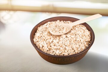 Mix of oat and rye flakes on the desk