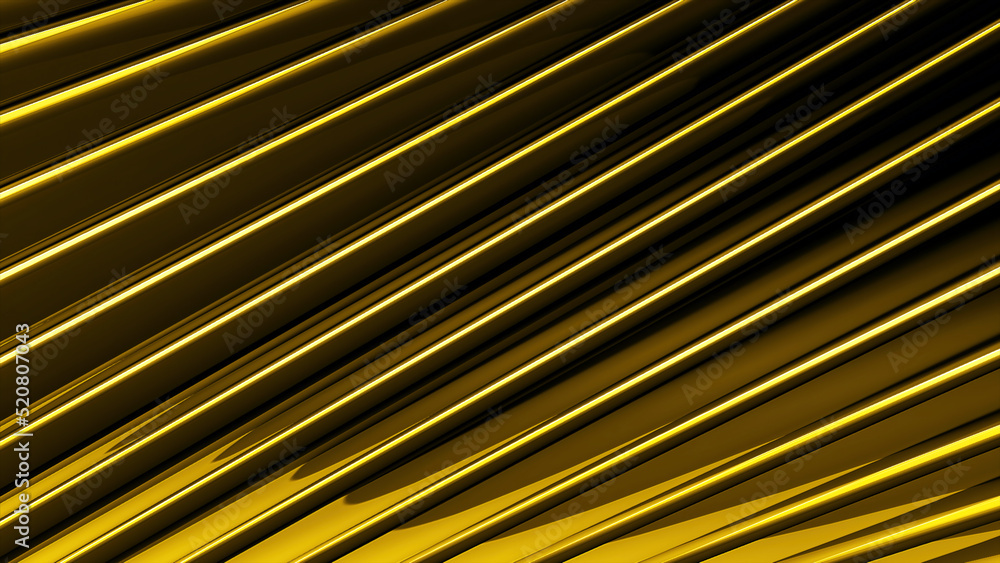 Poster moving 3d texture with lines and glitter. motion. diagonal 3d lines with metallic luster create back