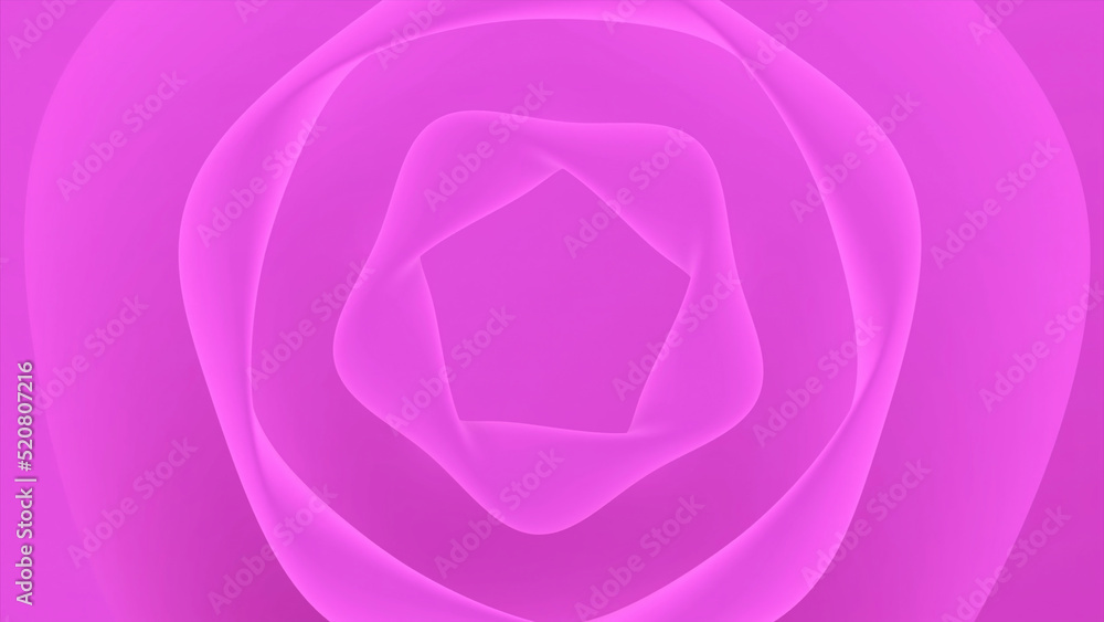 Poster Moving ring curves. Design. Slow moving rings with soothing effect. 3d curves circles move on colored background