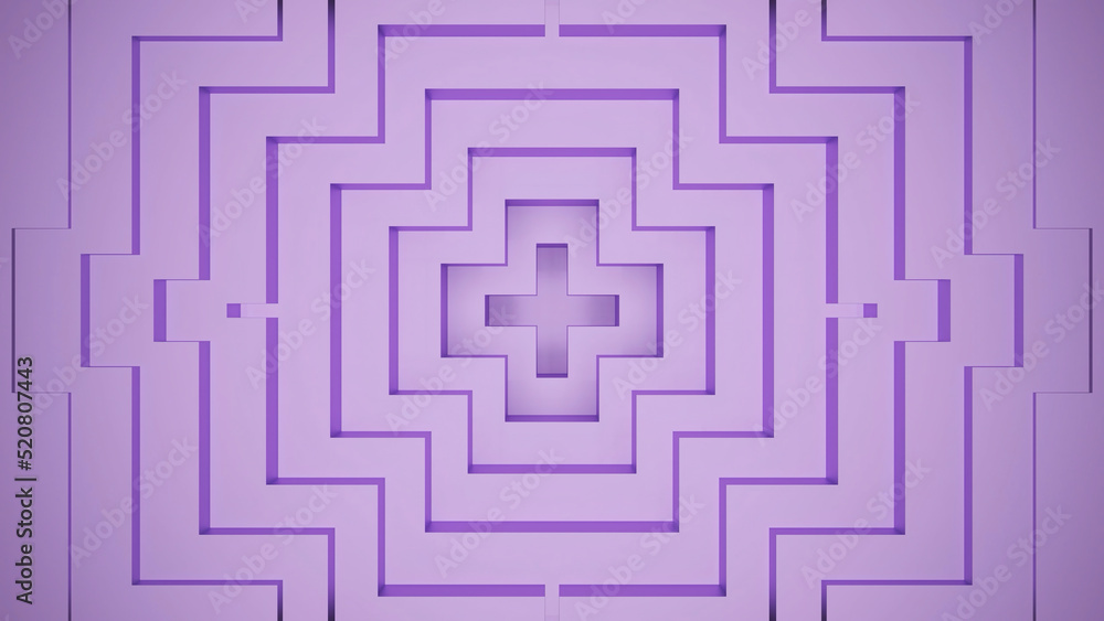 Poster moving geometric 3d pattern in center. design. repeating 3d pattern in center with a geometric shape