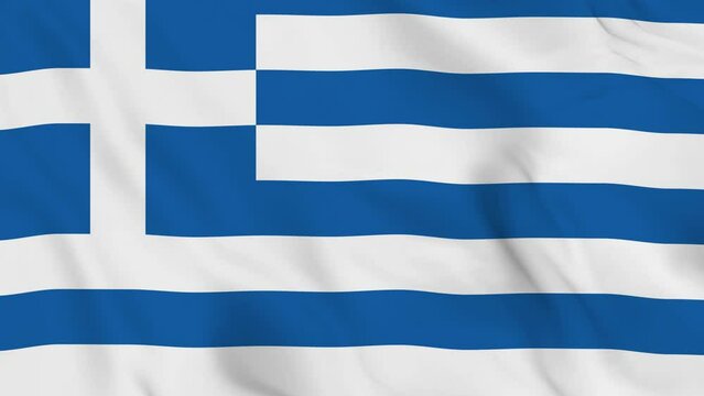 realistic Greece national, greek, waving flag. smooth 4k video seemless loop