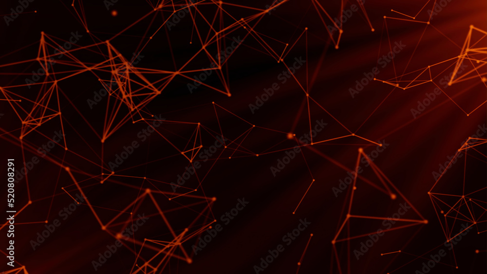Poster moving geometric plexuses in computer space. motion. molecular or geometric plexuses in space. lines