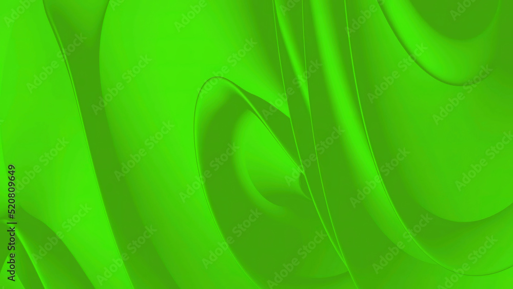 Poster Background of moving liquid lines. Design. Curved wavy lines move in background. Curved 3d folds move in waves