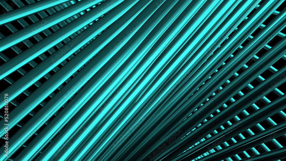 Poster hypnotic animation with curved linear design. motion. 3d lines bend in space with hypnotic effect. a