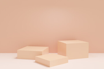 3D rendering scene with podium and abstract background. podium for cosmetic product presentation. 