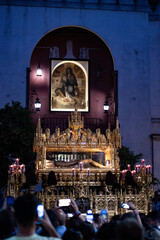 Christ of the Holy Burial around the Cathedral of Seville. Holy Week in Sevilla 2022
