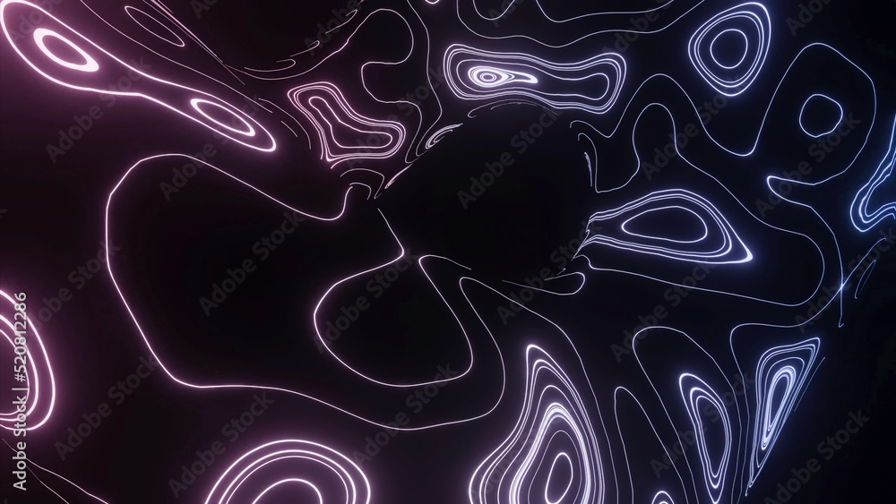 Poster curved line from moving energy pattern. design. curved flow with oval neon lines in pattern. moving 