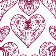 abstract seamless background pattern colorful fabric design print wrapping paper digital illustration texture wallpaper with hearts 
