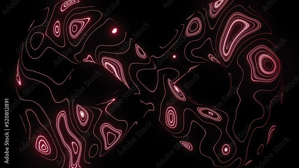 Poster 3d infinity sign with energy lines. design. twisted endless loop with neon pattern. luminous psyched