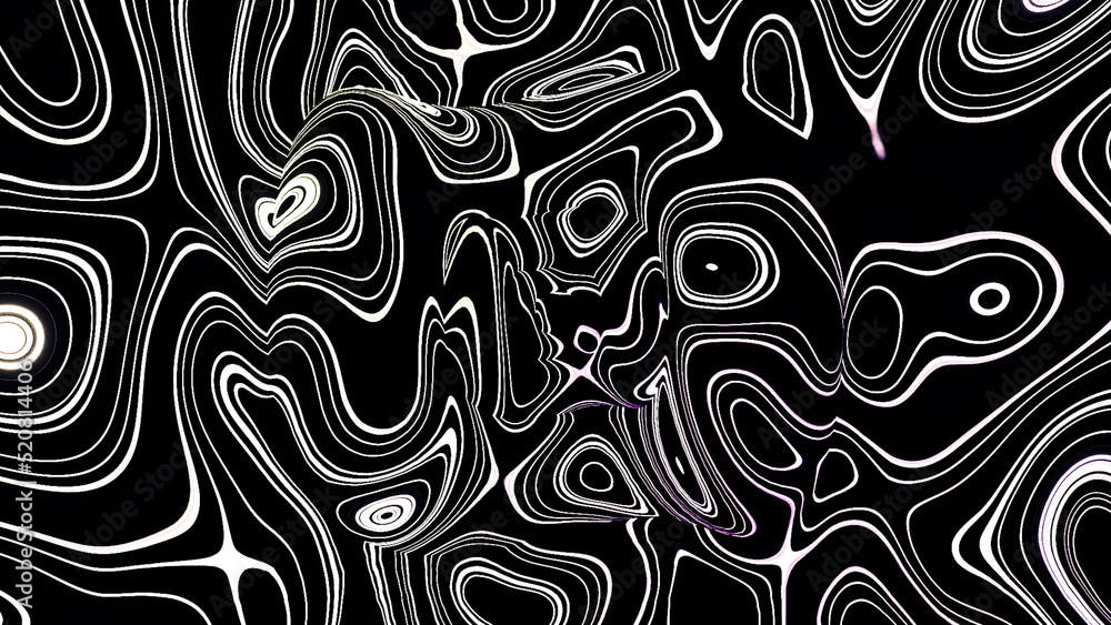 Poster psychedelic background with curved mirror lines. design. rotating background with pattern of curved 