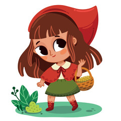 Vector illustration of Little Red Riding Hood.