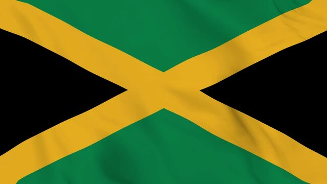 realistic Jamaica national waving flag. smooth 4k video seemless loop