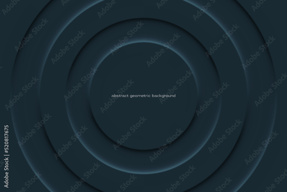 Poster abstract vector geometric background, shape of circles with light and shadow.