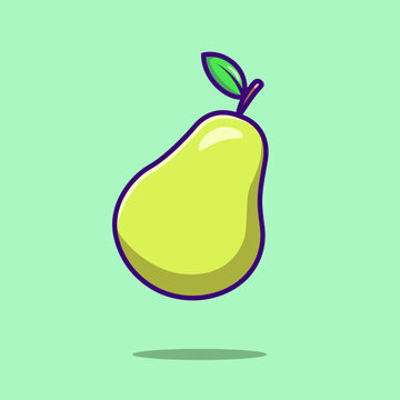 Pear fruit cute icon vector illustration