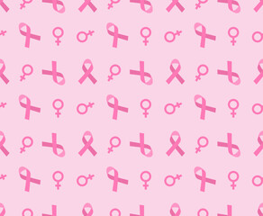 Breast cancer awareness seamless pattern background. design. Vector. Illustration.