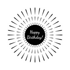 Happy Birthday Lettering Text With Colorful Fireworks Line. Abstract Banner Wallpaper Banner. Retro. Celebration Party Background Template. Vector