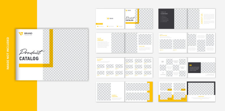 16 pages yellow Landscape product catalog brochure design 