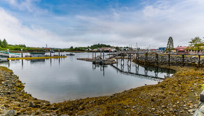 A view across the Sitka channel in Sitka, Alaska in summertime