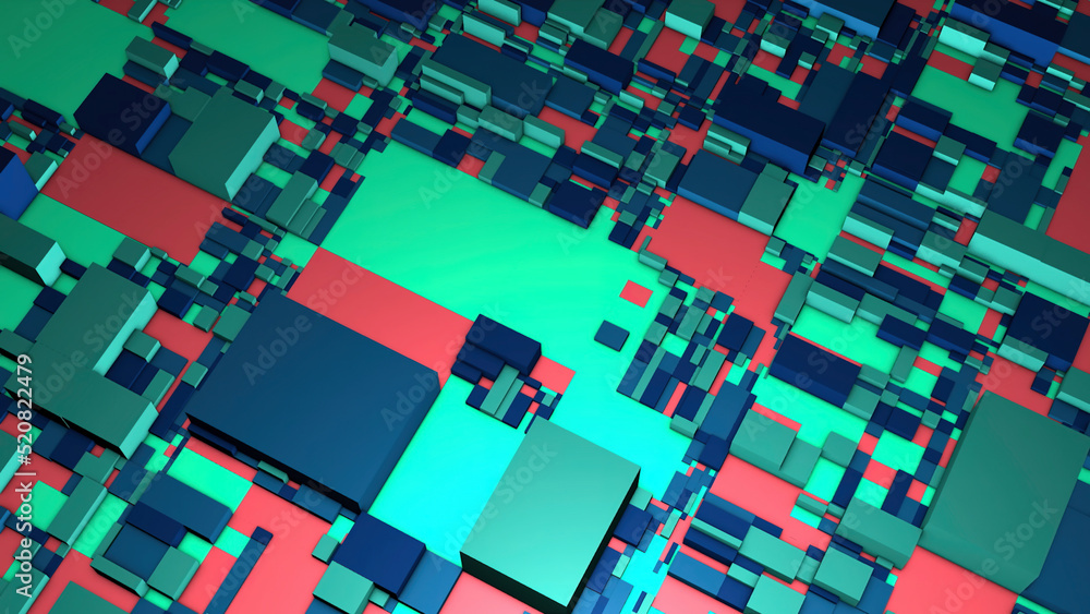 Poster a bright composition of rectangles of different sizes.motion.multi-colored figures in animation that