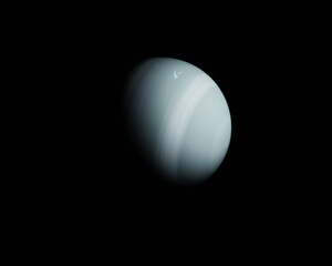 Planet Uranus on black background