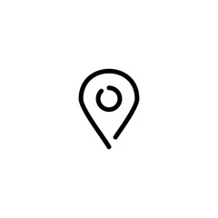 thin line pin point, location icon on white background
