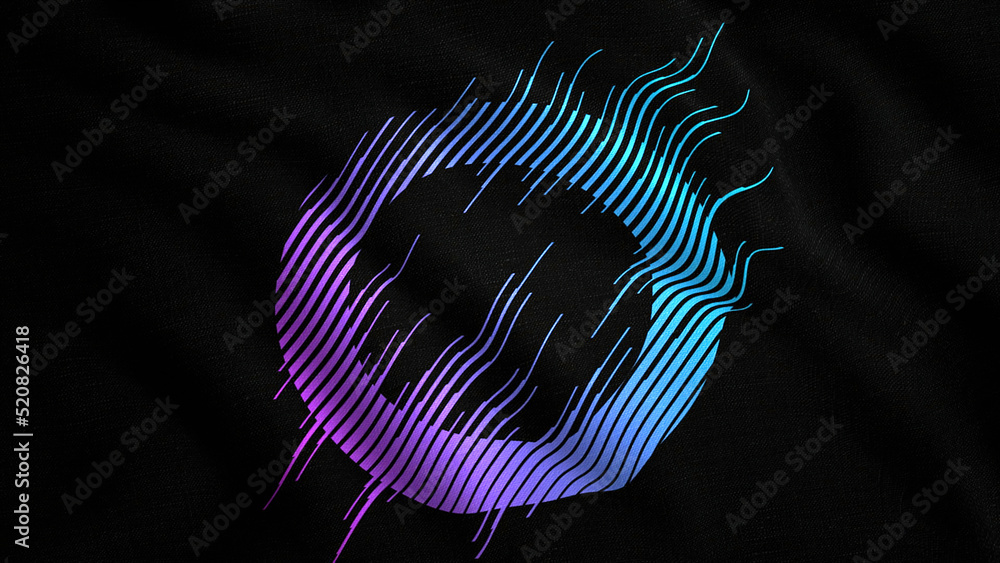 Poster abstract pattern with a waving flag with a space for logotype. motion. empty emblem on rippling silk
