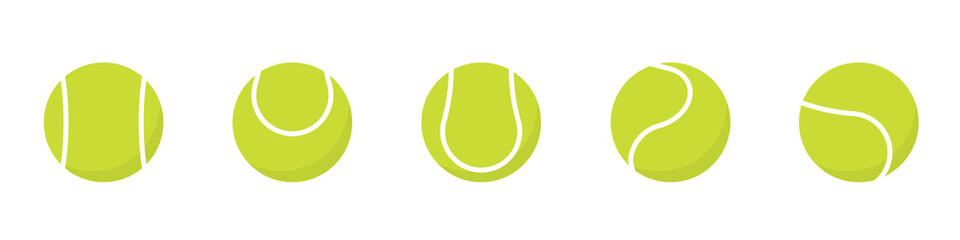 green tennis ball set - vector illustration - 520826876