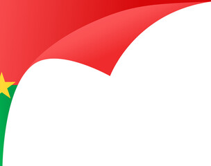 Burkina Faso flag flying on white background