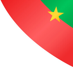 Burkina Faso flag flying on white background