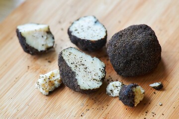 Swiss cheese Belper Knolle from ecological products. Cheese-making technologies
