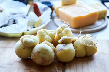 Italian hard Cachocavallo cheese from ecological products. Cheese-making technologies