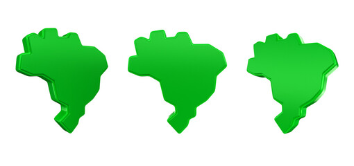 Mapa do Brasil 3D Render © Vitor