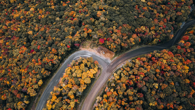 Qu&eacute;bec in Fall form the sky